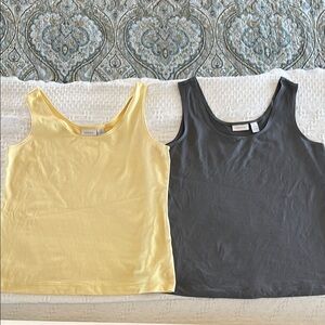 CHICO’S Women's Yellow and Gray Tank Tops Set of 2 Size 1